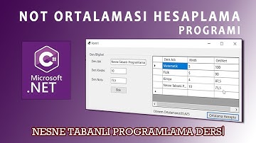 Nesne Tabanlı Programlama Dersi (C#) - Ders kredilerine göre not ortalaması hesaplama programı