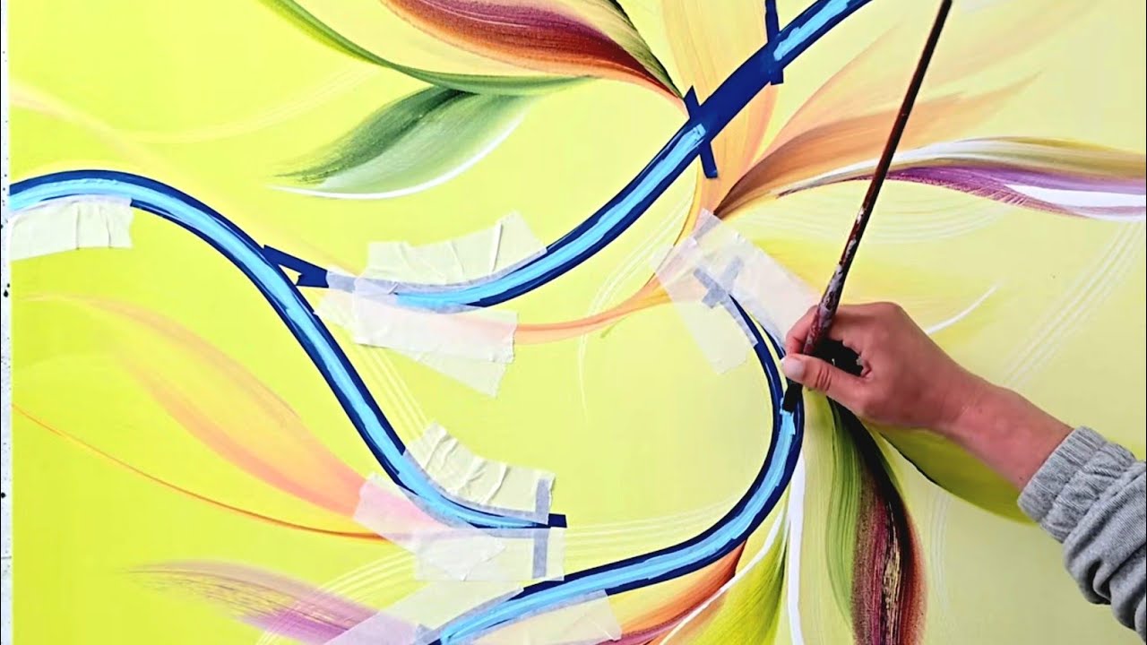 INTENSE and Vibrant Botanical Painting / Fluid Painting with Acrylics