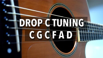 tuning a guitar — drop C tuning (C G C F A D) — cleanest sound quality