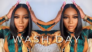 Wash Day Relaxed Hair Routine Tamara Renaye