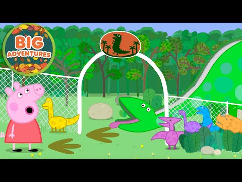 Peppa Pig Visits NEW Dinosaur Theme Park 🦖 | Big Adventures Days Out | 22 Minutes | Kids Stories
