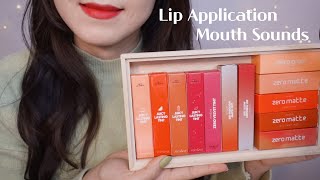 ASMR Lip Application with Close Up Mouth Sounds 💄💋 (No Talking)