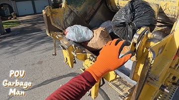 Manually Trash Collector in Garbage Truck | 4K Full UHD ASMR