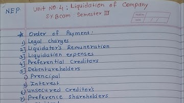 SY.BCOM (#NEP) Corporate Accounting 1 Sem-3 Ch-4 Liquidation of Company (Theory) #accounting #sppu 