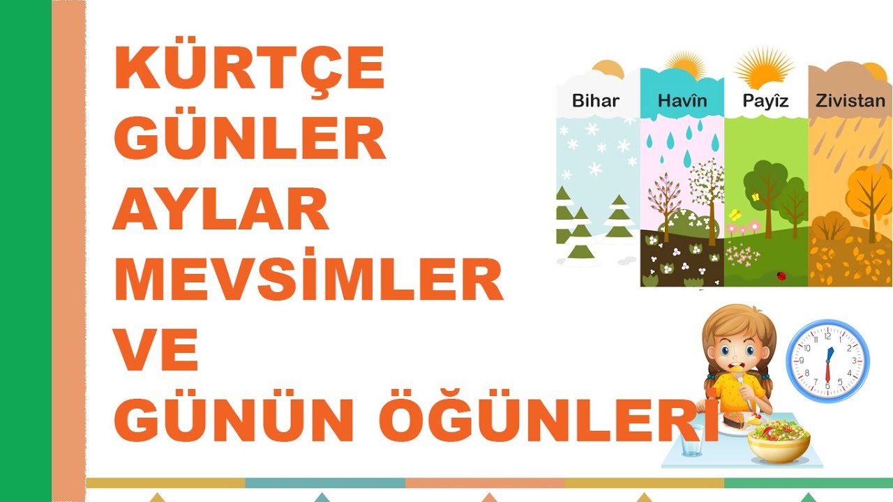 015 Kürtçe günler, aylar ve mevsimlerin isimleri #kürtçeaylar #kürtçegünler #kürtçemevsimler #kürtçe
