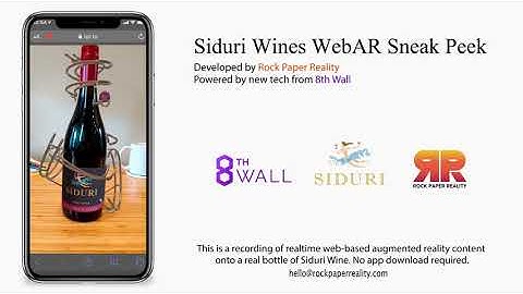 Siduri Wines Curved Image Target WebAR Sneak Peek