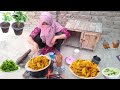Village living traditional routine  traditional food aloo pulao  village roti pani