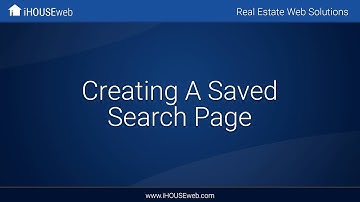 Creating A Saved Search Page