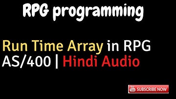 Run Time Array IN RPG AS400