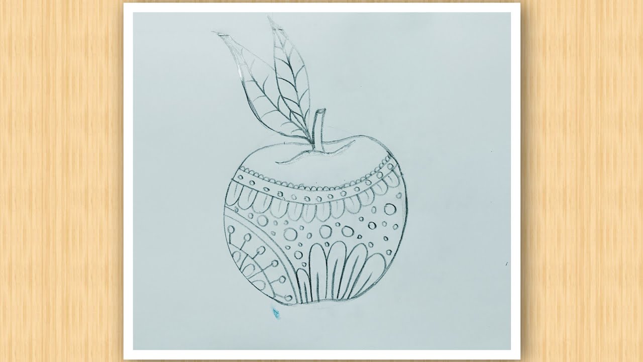 Unique Apple design drawing //Easy drawing //Pencil Sketch scenery