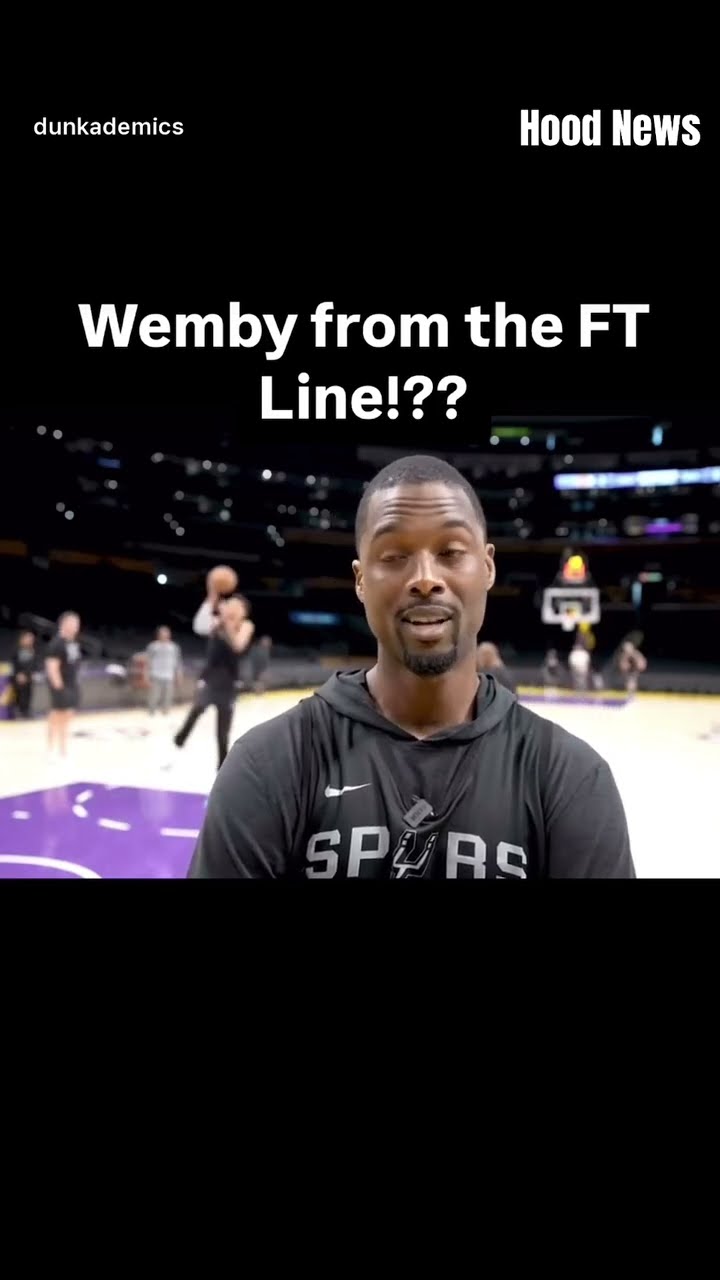 Wemby from the FT line? #hoodnews #wemby #victorwembanyama #dunk #how #wow #viralvideo #bball #wtf