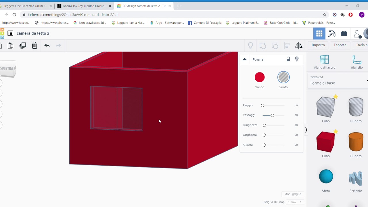 camera da letto con tinkercad_02 YouTube