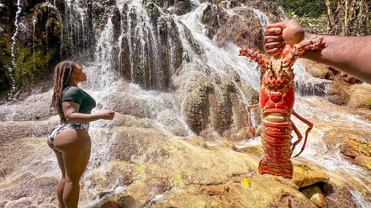 Exploring Hidden Waterfall | Outdoor Cooking Lobster Wrap