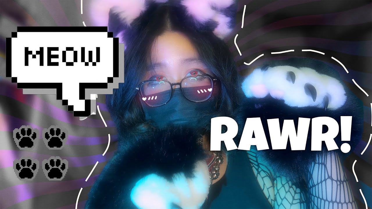 Femboy Cat Boy ASMR 🐾🌙 Purring Galore, Playful Rawrs & Tingly Mouth Sounds (Purr-fectly Looped)😽✨