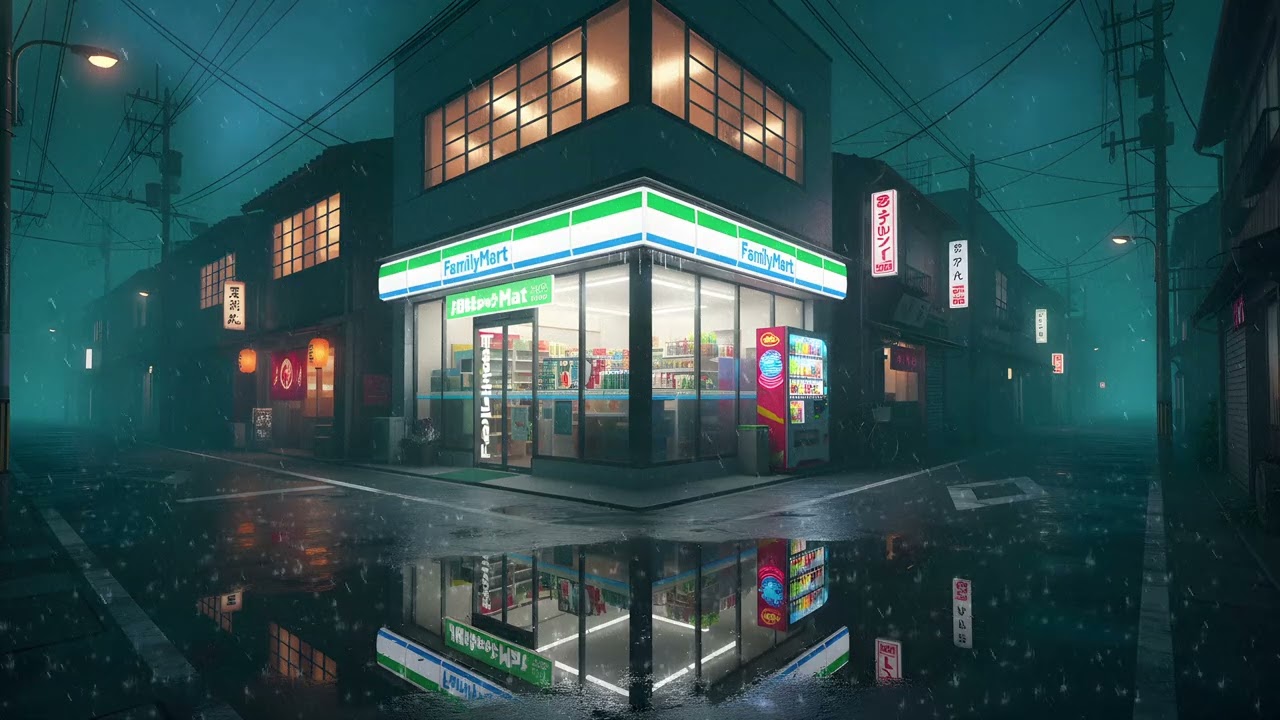 Midnight Rain in Tokyo 🏪 Calm Lofi Beats to Sleep / Study / Relax (3 Hour)