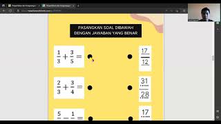 Penggunaan liveworksheet pada LKPD materi penjumlahan dan pengurangan pecahan biasa.