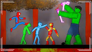 Spider-Man Ironman And Hulk Vs Aliens Team On Lava In People Playground