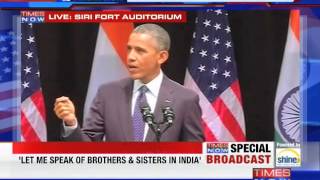 US President Barack Obama's Address To India at The Siri Fort - FULL SPEECH