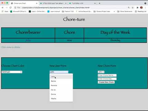 Chore-ture App (JS w/Rails backend)