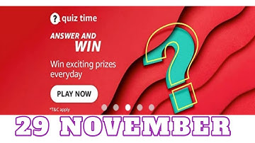 Amazon Quiz Answers Today|Daily Quiz Time| 29 November|Amazon Funzone Quiz Answers Today