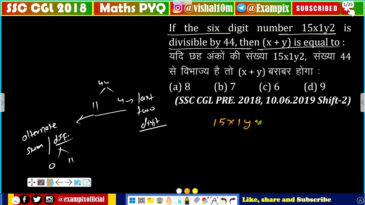 If the six digit number 15x1y2 is divisible by 44, then (x + y) is