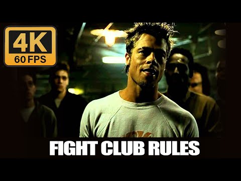Brad Pitt as Tyler Burden | Fight Club Rules Scene | Movie clip 4k 60fps