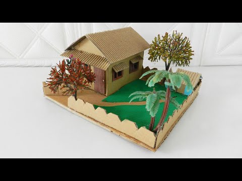 How To Make Easy Miniature Cardboard House #156 @BackyardCrafts