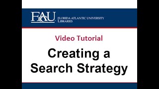Creating a Search Strategy