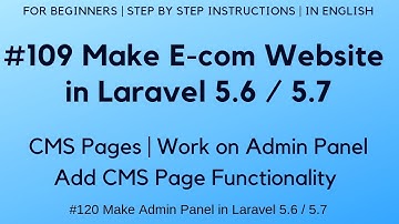 #109 Make E-com Website in Laravel 5.6 / 5.7 | CMS Pages | Add CMS Page Functionality