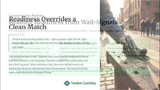 3.2.2 - Readiness Is the Quiet One | Coaching Tools Mastery