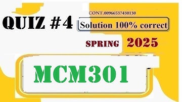 mcm 301 quiz 4 solution 2025