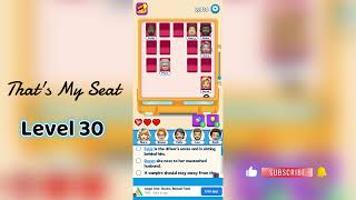Thats My Seat Level 30 Walkthrough Puzzle Game Solution By Solutionguruji