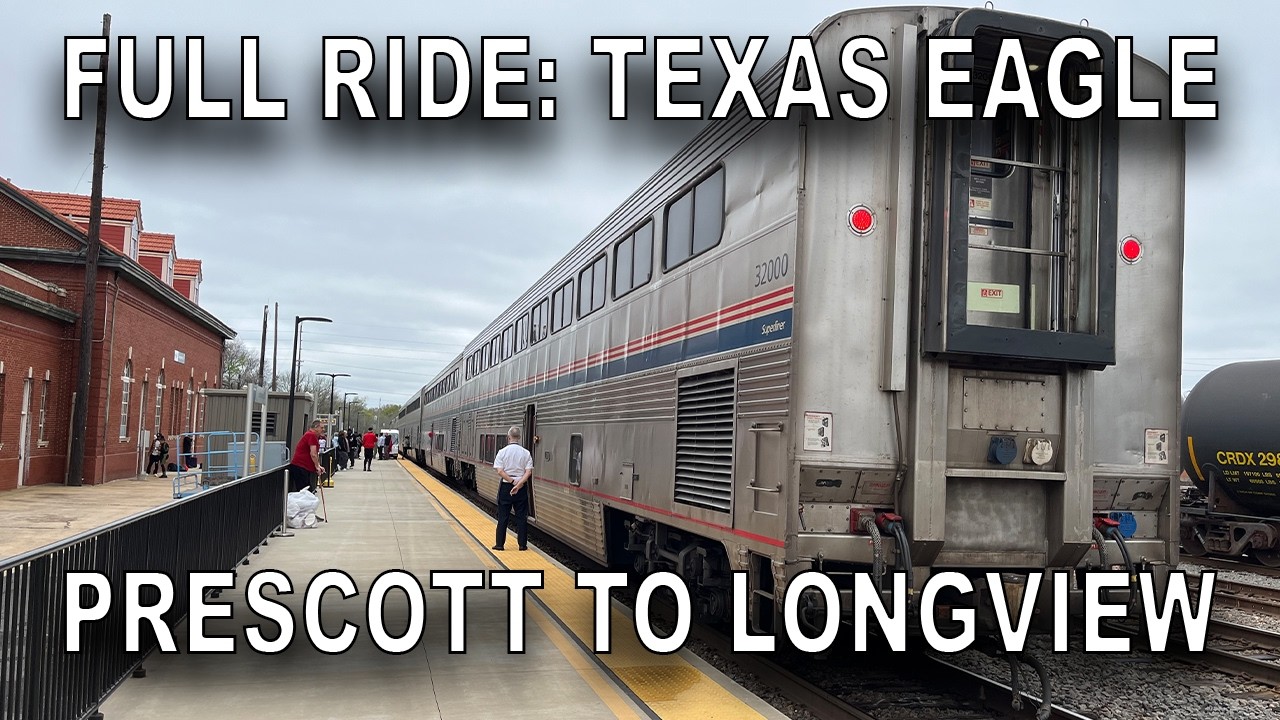 Full Train Ride: Amtrak's Texas Eagle from Prescott, AR to Longview, TX