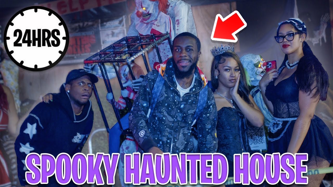 I Survived 24 Hours In A Haunted House ! - YouTube