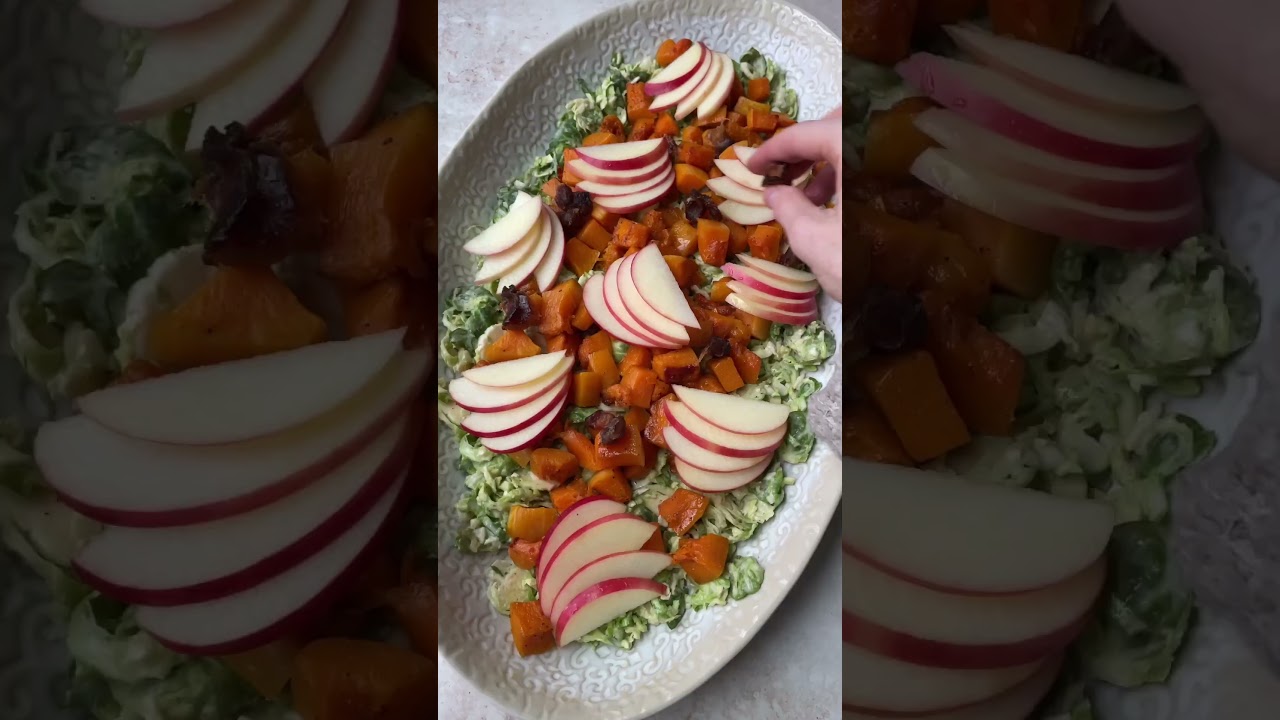 Winter Butternut Squash Brussels Sprouts Caesar Salad