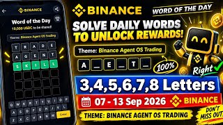 Theme Binance Agent OS Trading WOTD I Binance Crypto WODL Answers Today I All Letters WOTD