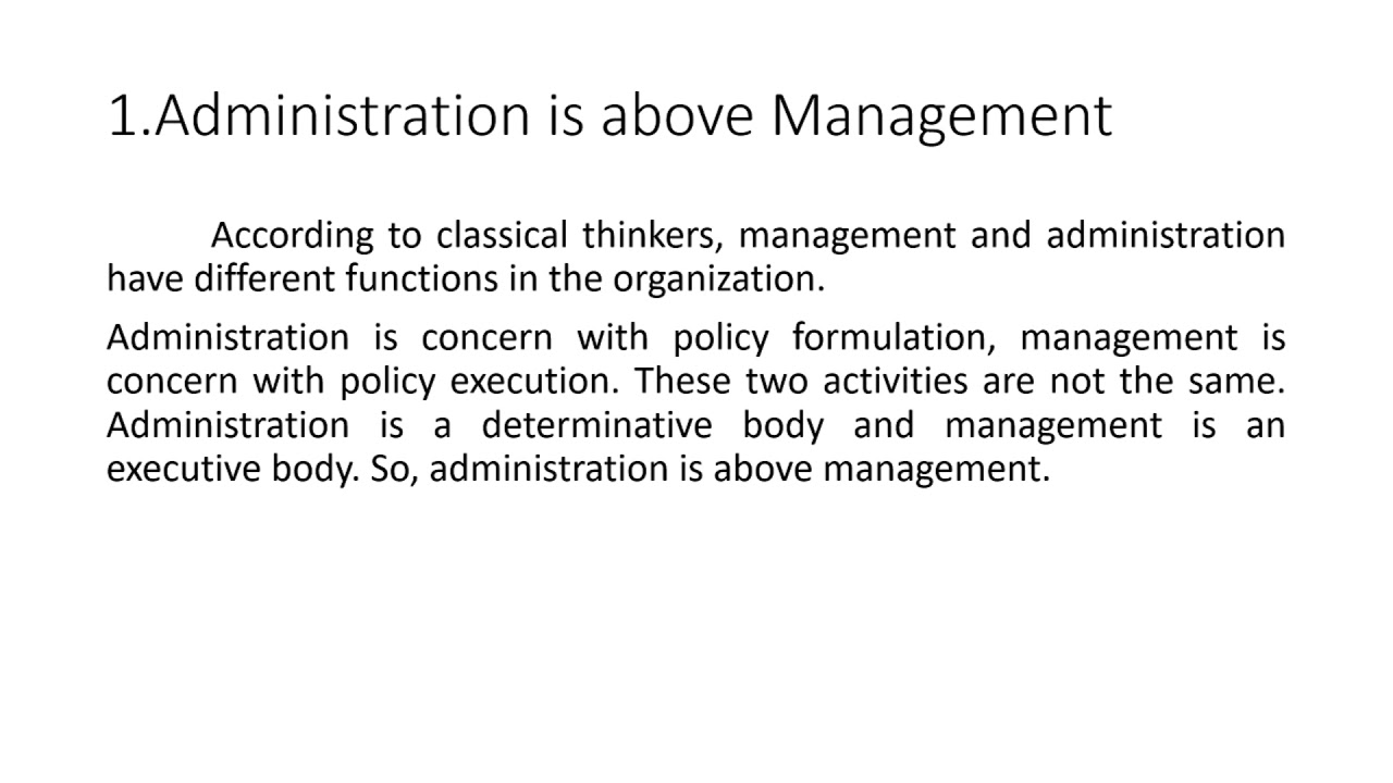 Management vs administration