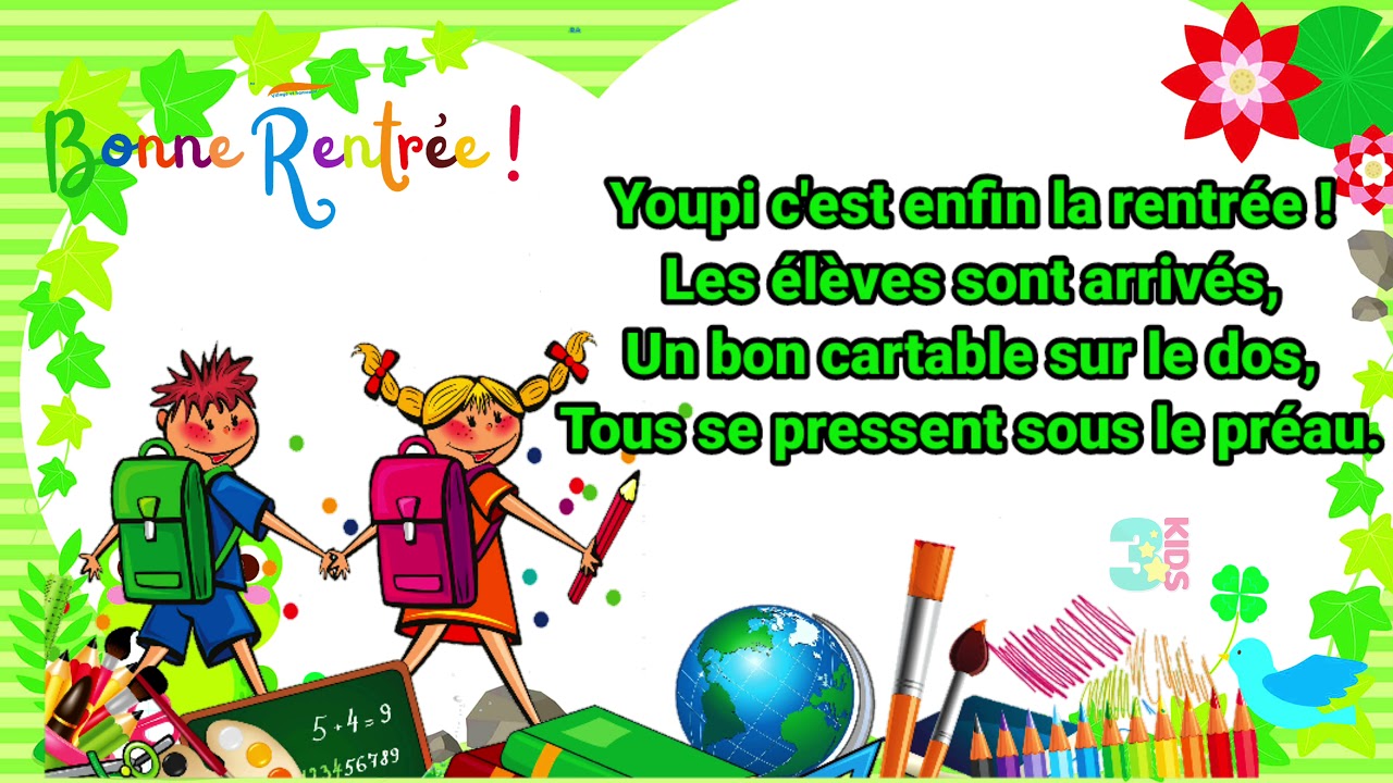 Poesie Quelle Belle Rentree Youpi C Est Enfin La Rentree Le Eeves Sont Arrives Youtube
