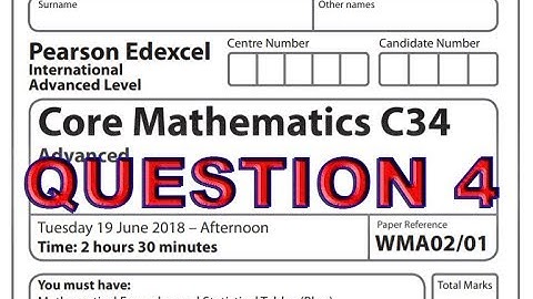 IAL C34 MATHEMATICS JUNE 2018 QUE 4