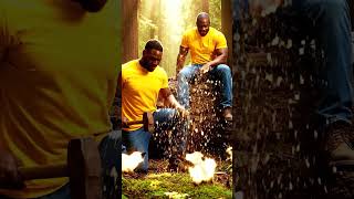 rescue orange fat cat from giant log #animals #funny #shorts