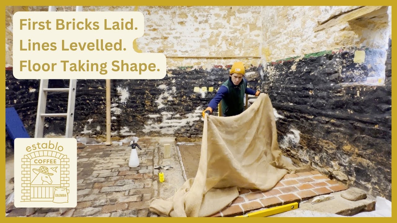 #20 Laying the First Bricks for My Coffee Roastery Floor | Establo Coffee VLOG