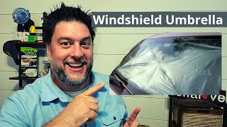 Windshield Umbrella compared to BrellaShade and Brella Shield windshield sun shades tested [330]