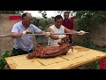 Cooking delicious burnt goat