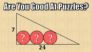 This 3 Circles Math Puzzle Is Harder Than It Looks! Three Circles Inside An Equilateral Triangle Tricky Geometry Maths Problem