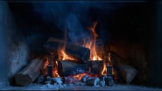 Blue Minimalist Fireplace | Warm Wood Fire with Soft Blue Ambience & Crackling Sounds | 10 Hours screenshot 5