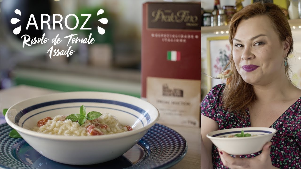 Risoto de tomates assados e manjericão | ARROZ SEM SEGREDO