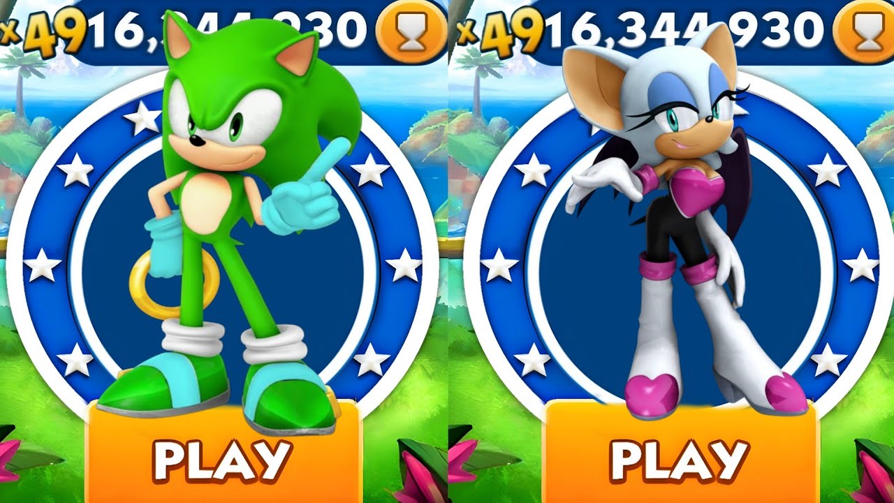Sonic Dash - Vector Dash VS Rouge Dash _ Sonic vs All Bosses Zazz Eggman