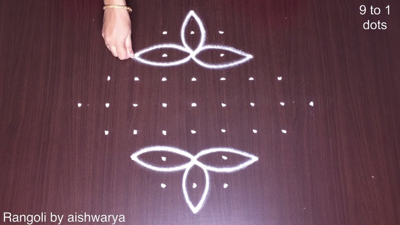 Small 9×1 Dots Daily Kolams