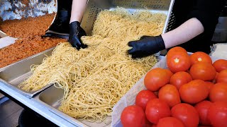 keterampilan membuat pasta yang luar biasa! membuat berbagai pasta krim - Makanan jalanan Korea
