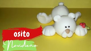 Como Hacer Oso Navideño En Porcelana Fria Fácil.